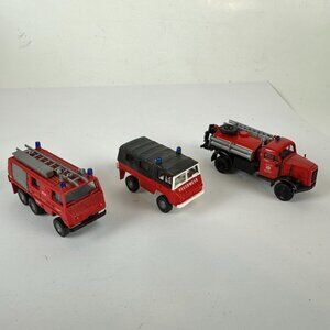 Roco Lot Of 3 Plastic Die-Cast Plastic Fire Rescue Trucks